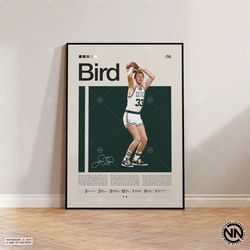 Larry Bird Poster, Boston Celtics Print, NBA Poster, Sports Poster, Mid Century Modern, NBA Fans, Basketball Gift, Sport