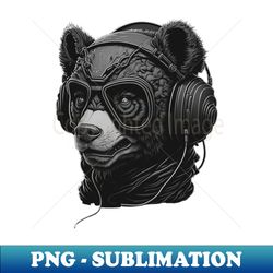 black and white bear art - creative sublimation png download - instantly transform your sublimation projects