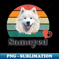 Samoyed Retro Sunset Perfect For Anyone That Loves Samoyed Dogs - Decorative Sublimation Png File - Stunning Sublimation Graphics
