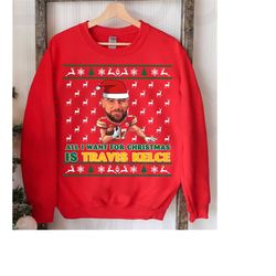 Travis Kelce Christmas Sweatshirt, Kelce Shirt, Vintage Kansas City Football, Kelce Kansas City Football, Christmas Gift