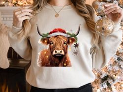 highland cow sweatshirt, highland cow crewneck, western sweatshirt, cute cow shirt, cow crewneck ,cow gift for her,farme