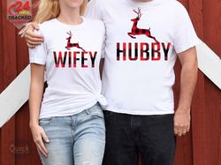 Matching Christmas Couple T shirts, Hubby Wifey Christmas Shirts, First Christmas Tshirt, Christmas Gifts for Wife Husba