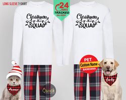 Matching Christmas Family Pyjamas, Christmas Squad Long Sleeve Tshirt, Christmas Pajamas for Women Men, Christmas Gifts