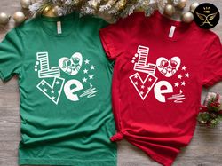 Love Christmas Shirt, Christmas gnome shirt, Buffalo plaid Cheetah leopard Christmas lights, gift for her Family matchin