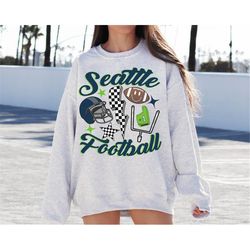 Retro Seattle Football Crewneck Sweatshirt / T-Shirt, Seahawk Sweatshirt, Vintage Seattle Football Crewneck Sweatshirt,