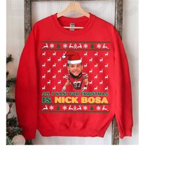 Nick Bosa Christmas Sweatshirt, Bosa Shirt, Vintage Kansas City Football, Bosa Kansas City Football, Christmas Gifts, Bo