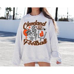 Retro Cleveland Football Crewneck Sweatshirt / T-Shirt, Browns Sweatshirt, Vintage Cleveland Shirt, Browns Fan Gift