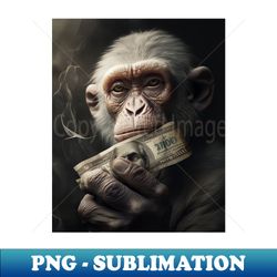 Cute monkey holding money - Decorative Sublimation PNG File - Add a Festive Touch to Every Day