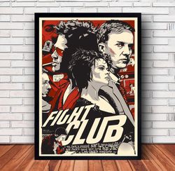Fight Club Movie Poster Canvas Wall Art Family Decor, Home Decor,Frame Option