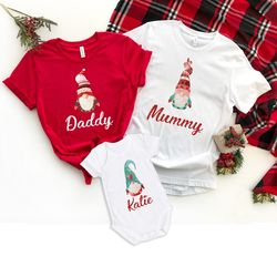 Personalised Matching gnome Christmas family t-shirts  Gift for him or her, toddler, teenage  Gnomes Outfit  Nordic SCAN