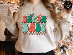 santa baby sweatshirt, santa baby, christmas sweater, holiday sweatshirts, winter sweat, retro, funny gift for christmas