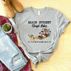 Disney Christmas Shirt, Main Street Sleigh Rides, Mickey Shirt, Magic World Shirt, Disney Shirt, Mickey And Friends Chri