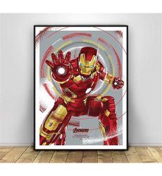 Iron Man Avengers Superhero Poster, Movie Poster Wall