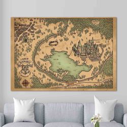 Wall art  Vintage Map Wall Art, Old Map Poster, Map Wall Decor, School Poster, Vintage Map Art, Classroom Wall Art, Worl