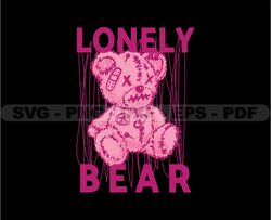 Lonely Bear, Sad Bear Stretwear, Teddy Bear Tshirt Design, Streetwear Teddy Bear PNG, Urban, DTG, DTF 26