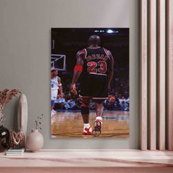 Michael Jordan Last Shot Canvas , Michael Jordan Signature Canvas Art, Ready To Hang Canvas , Best Basketball Player Art