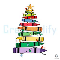 Free Merry Xmas Teacher Crayon PNG Christmas Tree File