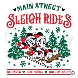 Main Street Sleigh Rides SVG Xmas Mickey Minnie File