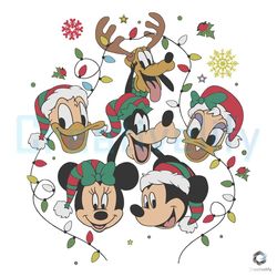 Mickey Friends Christmas Lights SVG Disney Xmas Files