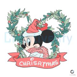 Minnie Christmas Wreath SVG Retro Xmas Cutting Digital File