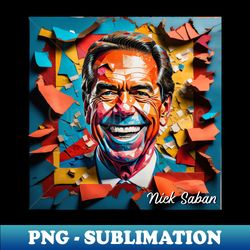 Nick Saban  Paper Art - PNG Transparent Sublimation Design - Capture Imagination with Every Detail