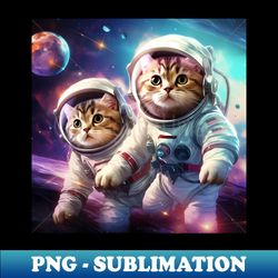 Cats in space - PNG Transparent Sublimation Design - Bring Your Designs to Life