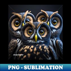 cute owls posing for photo - Retro PNG Sublimation Digital Download - Perfect for Personalization