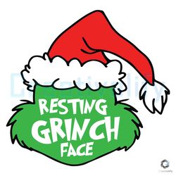 Santa Resting Grinch Face SVG Merry Xmas File For Cricut