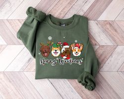 Christmas Sweatshirt,Christmas Sweater,Merry Woofmas Sweatshirt,Christmas Dog Sweatshirt,Retro Vintage Christmas Shirt,2