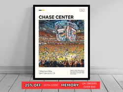 Chase Center Print  Golden State Warriors Poster  NBA Art  NBA Arena Poster   Oil Painting  Modern Art   Travel Print