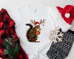 christmas squirrel lights shirt, christmas shirt, funny christmas shirt, christmas gift shirt, christmas gift for her, c
