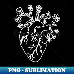 Flowered Heart - PNG Transparent Sublimation Design - Perfect for Creative Projects