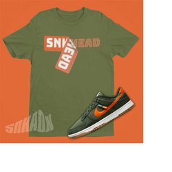 sneaker stickers shirt to match dunk next nature sequoia - medium olive dunk matching graphic t-shirt