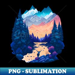 colorful pastel mountain landscape - decorative sublimation png file - unleash your inner rebellion