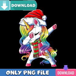 Dabbing Unicorn Santa PNG Perfect Files Design Download