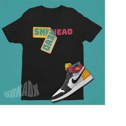 sneaker stickers shirt to match air jordan 1 anthracite - multicolor retro 1 shirt - sneakerhead shirt to match aj1