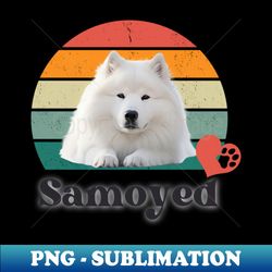 Samoyed retro sunset perfect for anyone that loves samoyed dogs - Aesthetic Sublimation Digital File - Enhance Your Apparel with Stunning Detail