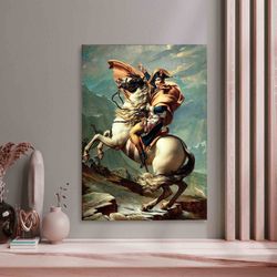 NAPOLEON at the Great St Bernard by Jacques-Louis David Poster Print Napoleon Crossing the Alps Equestrian Vintage Paint