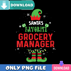 Santa Favorite Grocery Manager PNG Perfect Sublimation Design Download