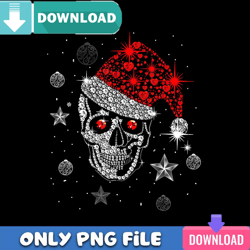 Skull Diamond with Santa Hat PNG Best Files Design Download