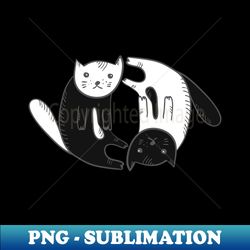Ying Yang Cats Design - Retro PNG Sublimation Digital Download - Instantly Transform Your Sublimation Projects