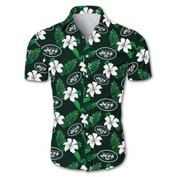 New York Jets Hawaiian T-Shirt 3D All Over Print Floral Button Up Slim Fit Body
