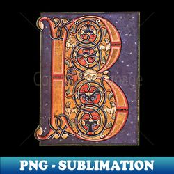 Illuminated initial B - Sublimation-Ready PNG File - Spice Up Your Sublimation Projects
