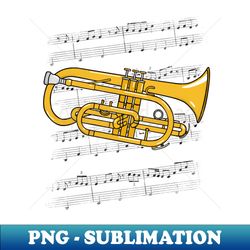 Cornet Player Cornetist Brass Musician Colour - Aesthetic Sublimation Digital File - Boost Your Success with this Inspirational PNG Download