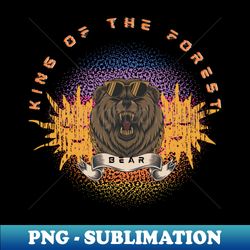 Bear King of the forest - Vintage Sublimation PNG Download - Instantly Transform Your Sublimation Projects