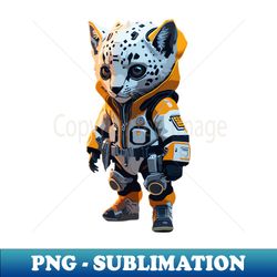 Cyberpunk Baby Snow Leopard - PNG Sublimation Digital Download - Enhance Your Apparel with Stunning Detail