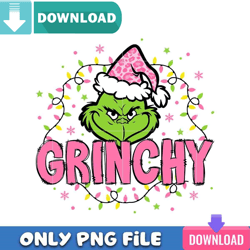Grinch Santa And Lights PNG Perfect Sublimation Design Download