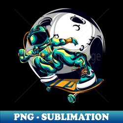 Skate Board Freestyle Astronaut - PNG Sublimation Digital Download - Bold & Eye-catching