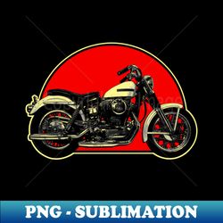 1968 Harley-Davidson XLCH Retro Red Circle Motorcycle - Exclusive Sublimation Digital File - Fashionable and Fearless