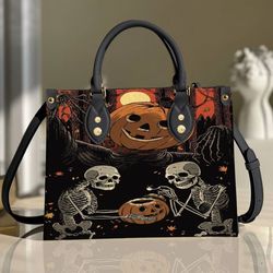 Halloween Leather handBag, Horror Leather Bag, Travel handbag